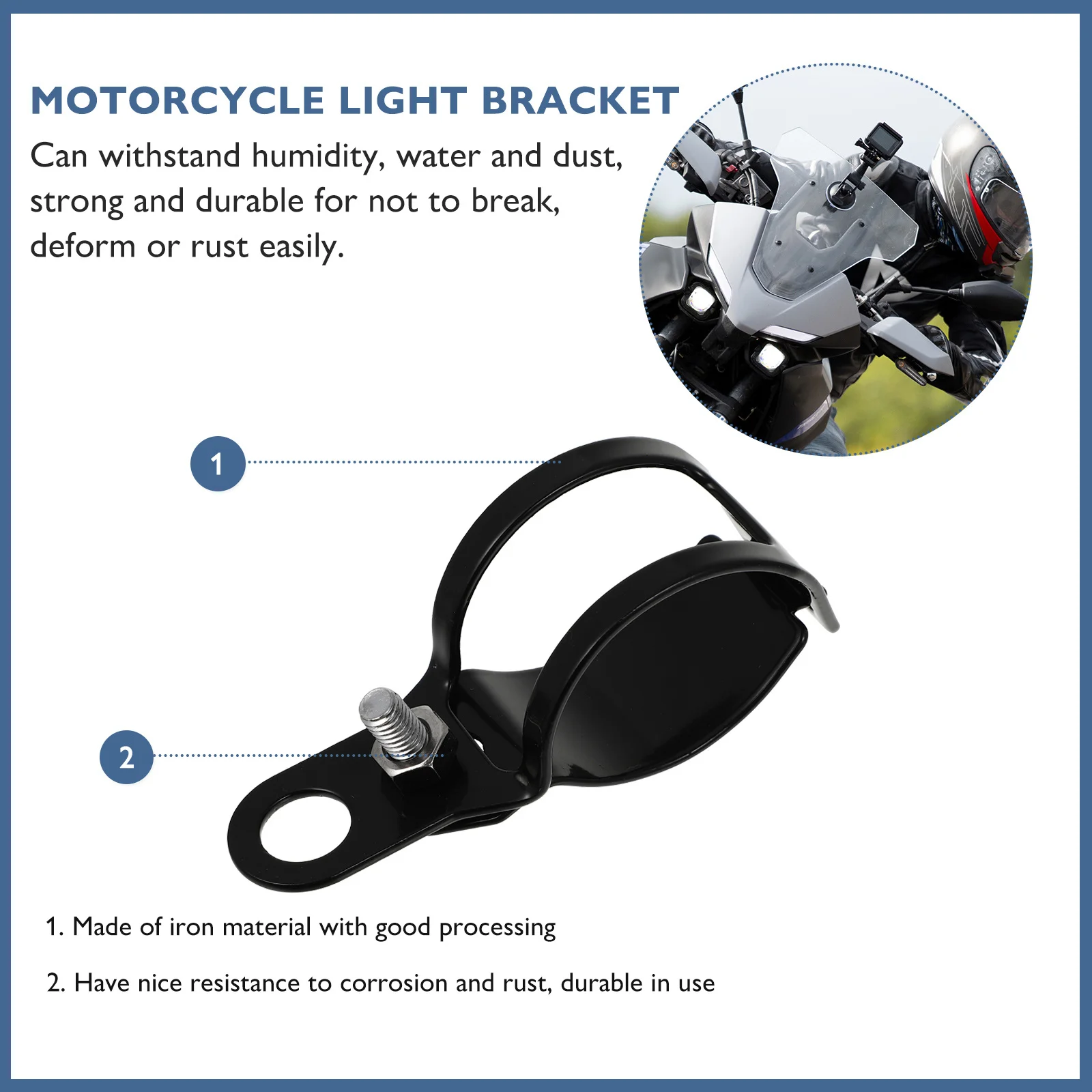 

2Pcs Motorcycle Turn Signal Bracket Iron Mounting Clamp Classic Black Motorcycle Light Bracket Front Fork Indicator Support