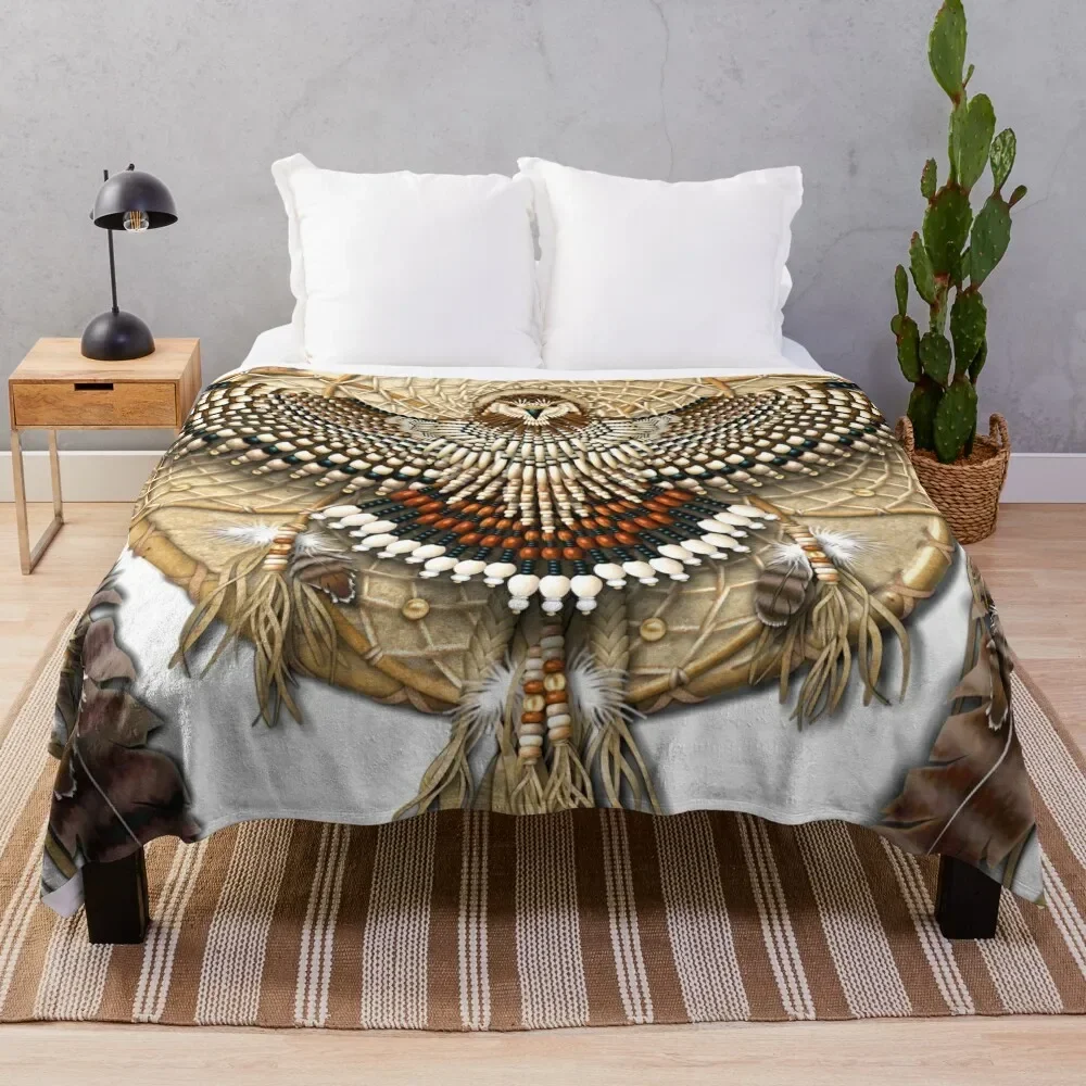 

Red-Tail Hawk Dreamcatcher Mandala Throw Blanket warm for winter Sofa Quilt Extra Large Throw Giant Sofa Blankets