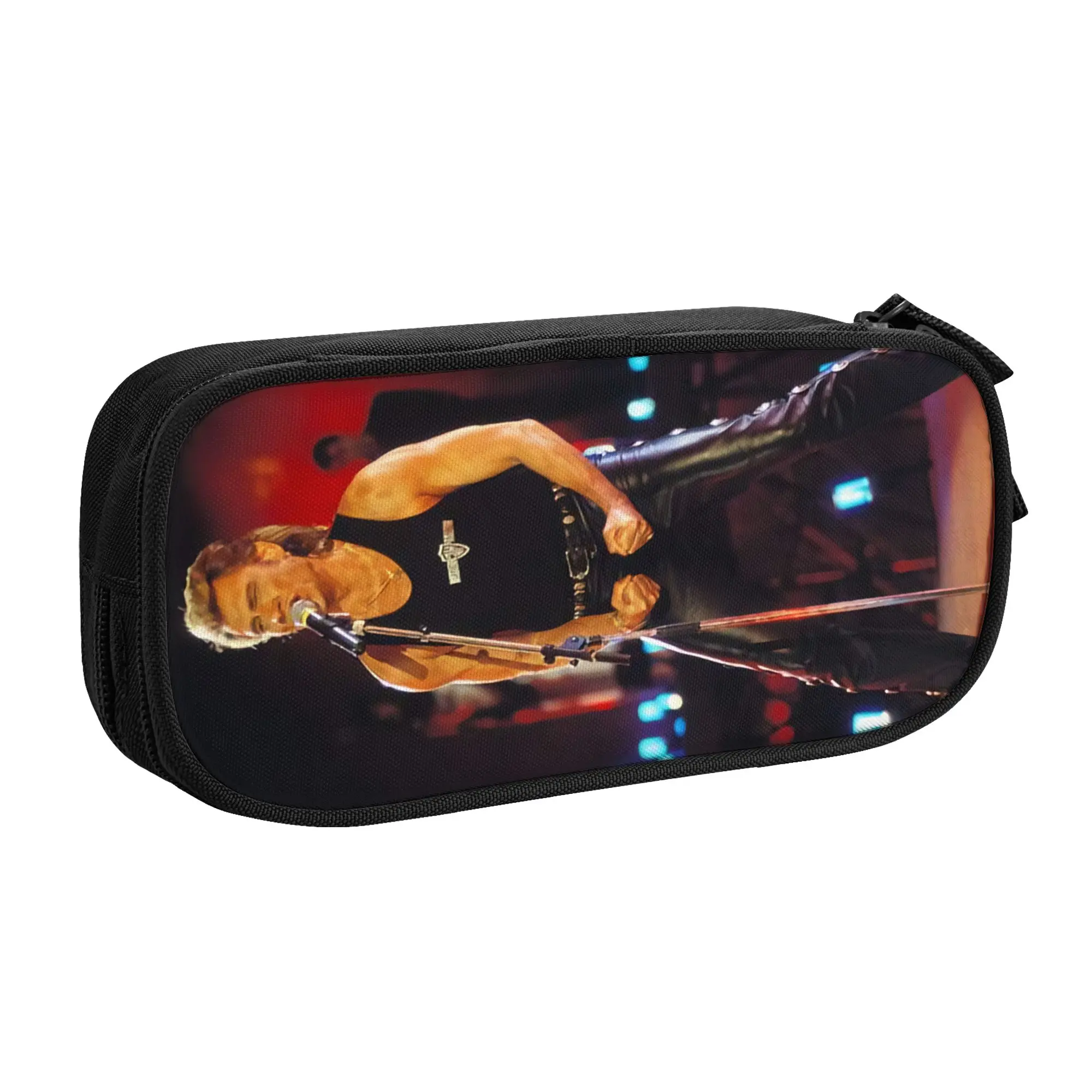 Cute Singer Johnny Halliday France Pencil Case for Girl Boy Big Capacity French Rock Music Pencil Pouch School Supplies