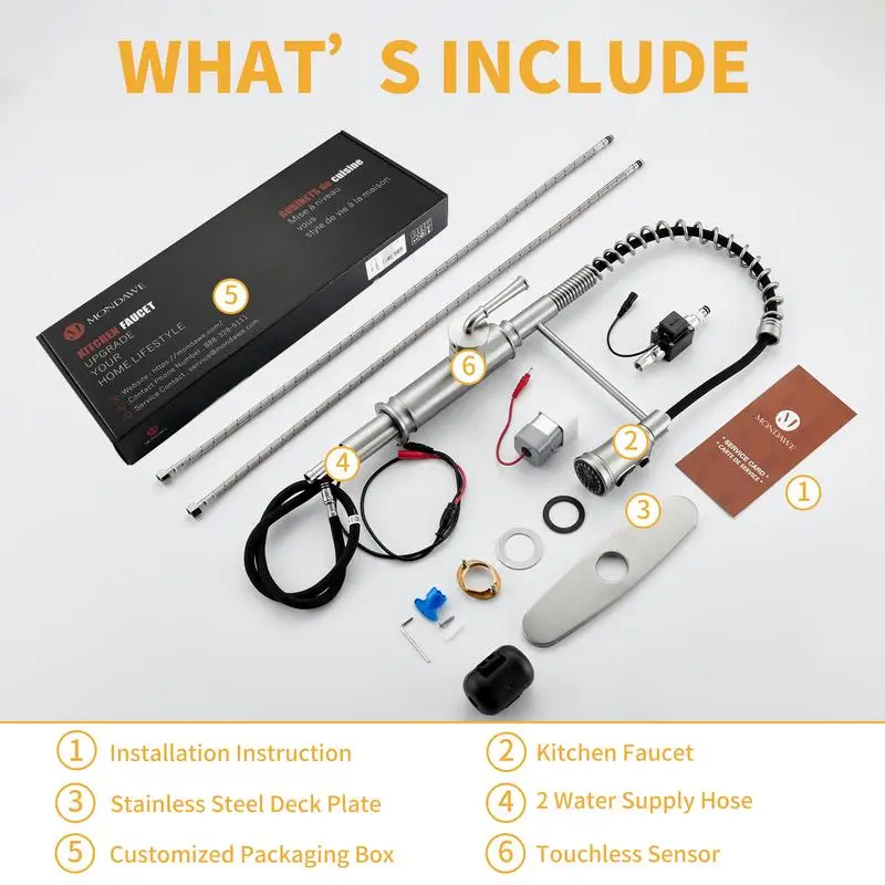 Modern Touchless Infrared Kitchen Faucet: Sleek Stainless Steel Design for Water-Saving and Hygienic Cooking Solutions