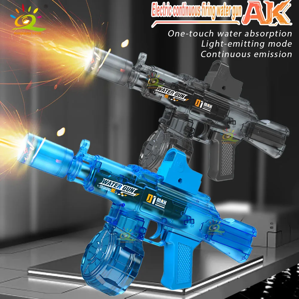 

New AK Second Generation Light-Up Water Gun Toy Summer Outdoor Beach Pool Battle Game Water Gun Toy for Adults and Children
