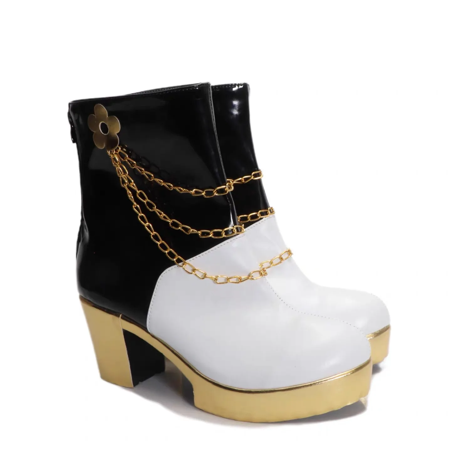 أحذية KPop Demon Hunters Mira باللون الأسود الذهبي التأثيرية أحذية كرنفال الهالوين