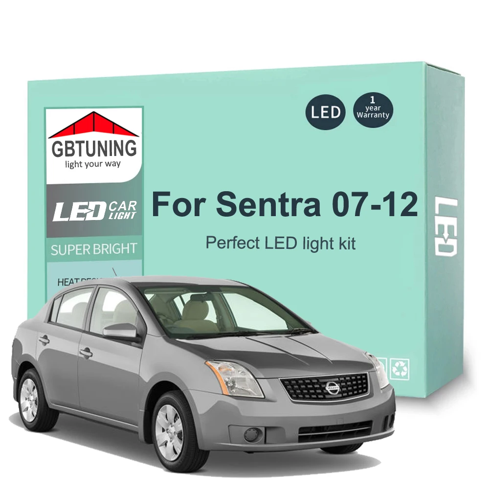 13Pcs Canbus LED Interior Light Bulb Kit For Nissan Sentra B16 2007 2008 2009 2010 2011 2012 Car Dome Trunk License Plate Lamp