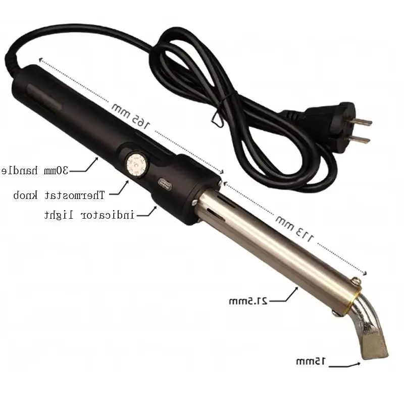 300W 220V Adjustable Temperature Soldering Iron with Alloy Bent Tip for Heavy-Duty Soldering 200℃-500℃ - Tool for Electronics As