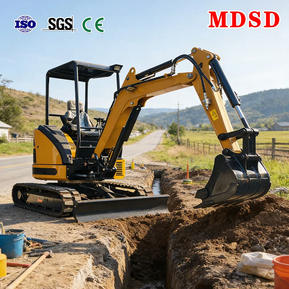 

EPA Euro5 Mini Excavator 1.2 Ton Small Digger Full Accessories Agricultural Construction Use DDP Shipping 1.5 Ton Small Digger