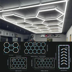 LED Hexagon Garage Lights Lamp Lighting Tube 8W 10W 20W AC85-265V Cold White Safety For Garage Factory Market GYM Barn