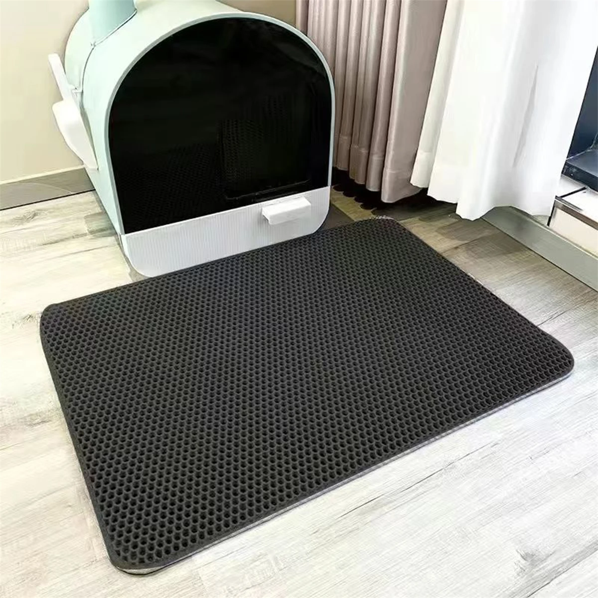 1Pc EVA Anti-Slip Cat Litter Pad Wear-Resistant&Scratch Resistant Cat Sand Control Pad Waterproof Washable Pet Carpet Multi-Size