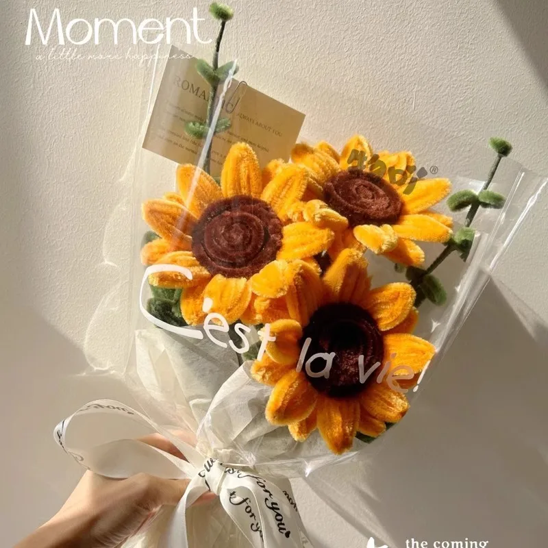 

Premium Handcrafted Sunflower Mini Bouquet Twisty Stick Birthday Gift for Best Friend Mother's Day Present
