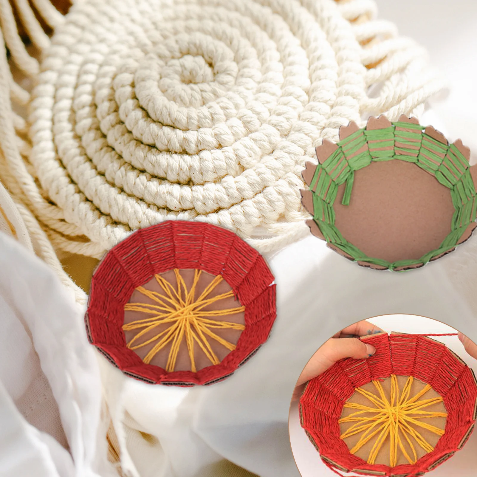 3 pçs diy cesta de papel kit de tecelagem para crianças conjunto de artesanato criativo aumenta a imaginação e coordenação mão-olho ideal para casa