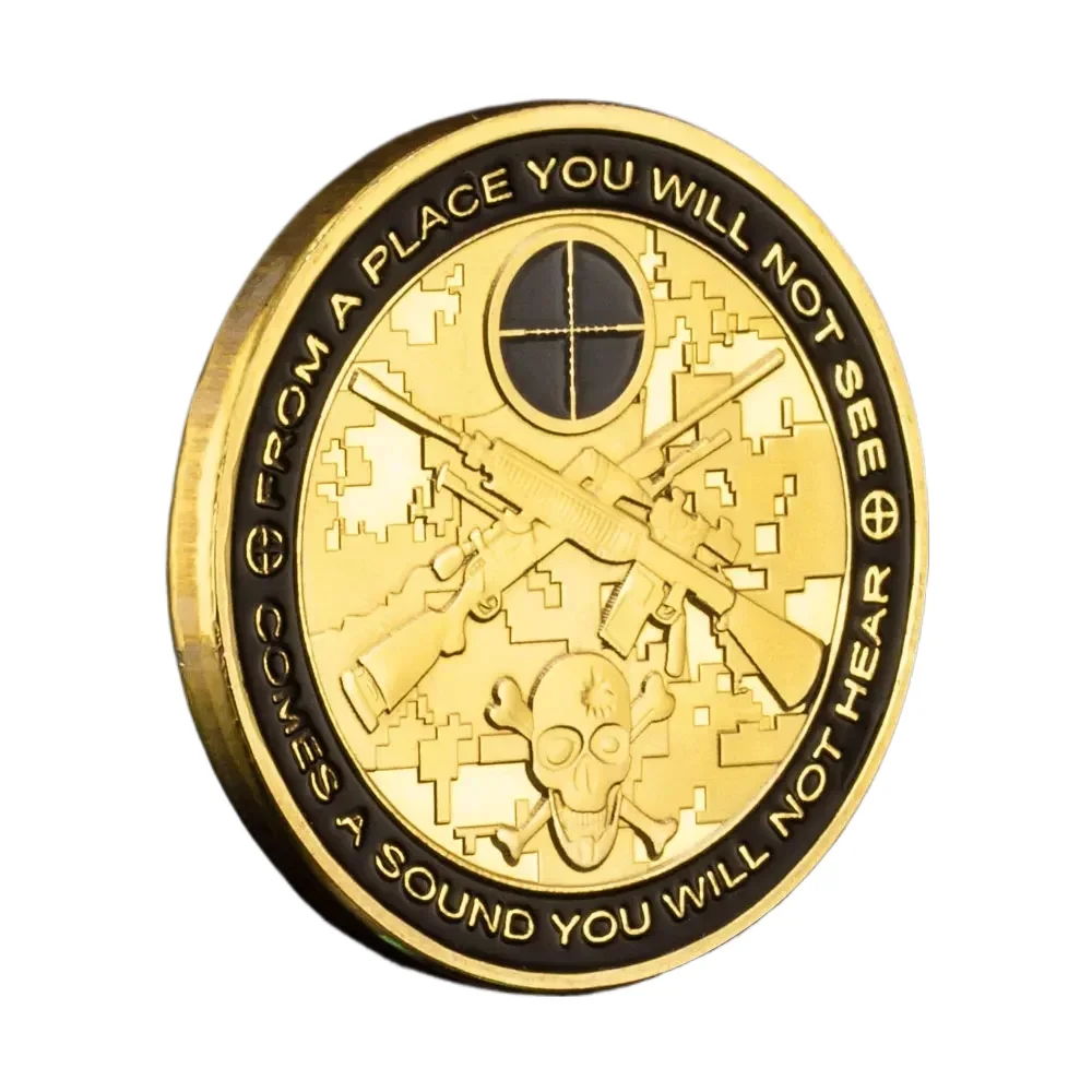 يمكنك الجري، ولكن سوف تموت فقط عملة تذكارية مطلية بالذهب المتعبة عملات تذكارية لقناص الجيش الأمريكي #5