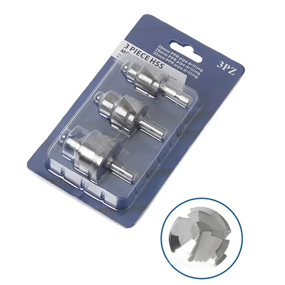 

3pcs PPR Lifting Stepped Drill Bit Hexagon Shank Three-blade Spiral Groove Lifting Drill For Water Pipe Expansion Drill Punch
