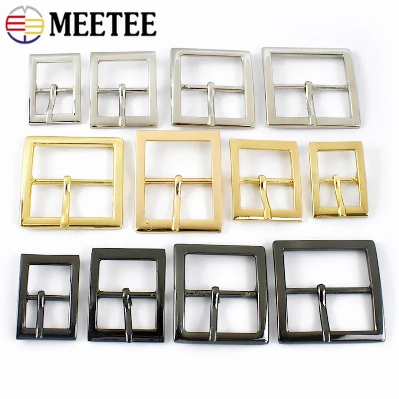 5/10Pcs Meetee 16-38mm Metal Pin Buckles Bag Strap Belt Buckle Shoes HandBag Adjust Clasp Hook Leather Craft Hardware Accessory