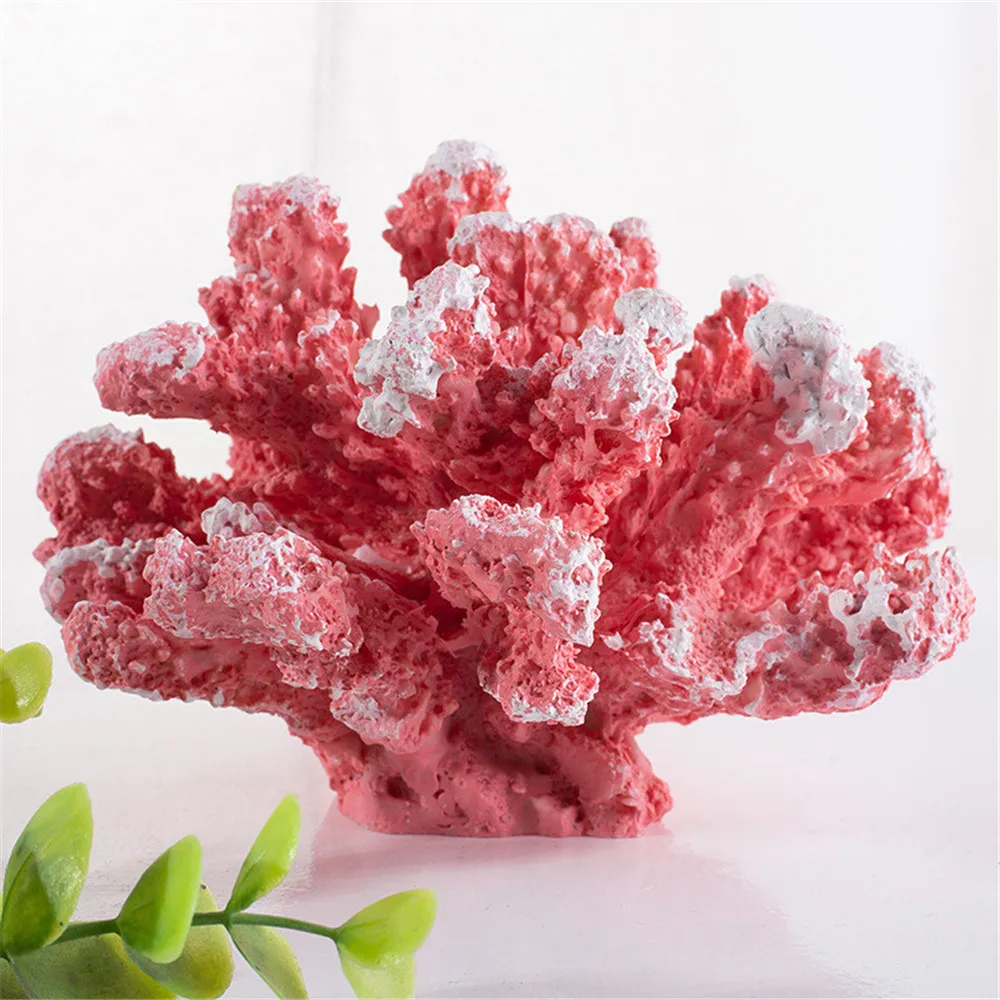 

1PCS Artificial Resin Blue White Coral Mediterranean Home Fish Tank Decoration Aquarium Marine Landscape Craft Decorations