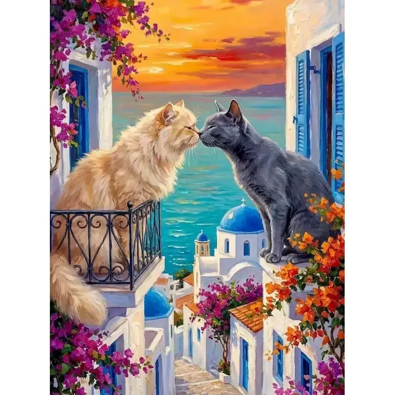 Painting By Numbers Home Decor Gift Paint With Numbers Cat Scenery Easy Paint Adults Crafts Diy Making Kits Home Decor
