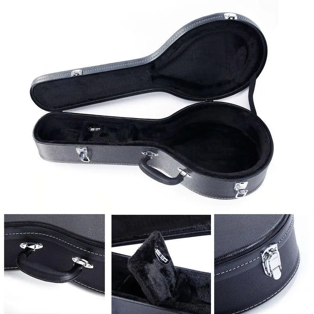 

Glarry A-Style Microgroove Pattern Mandolin High-Class Leather Case Black