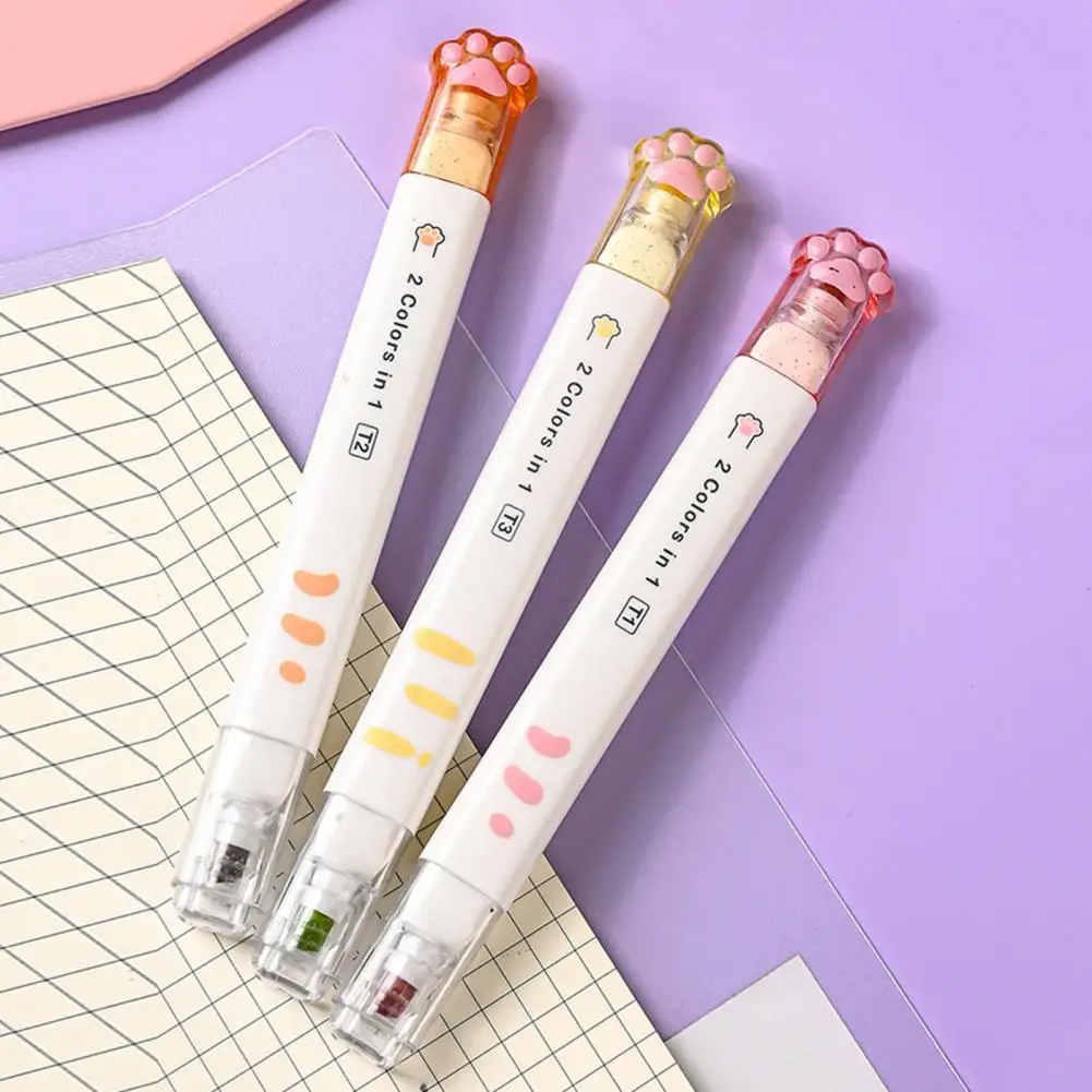 Juego de artículos de oficina ligeros, goma de borrar para la escuela, bonita Pata de Gato, papelería Adorable