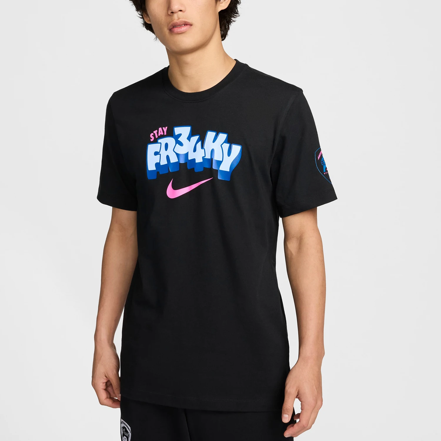 

Официальная мужская футболка Nike 2024, новая вязаная футболка с круглым вырезом и короткими рукавами с принтом FZ8078-010