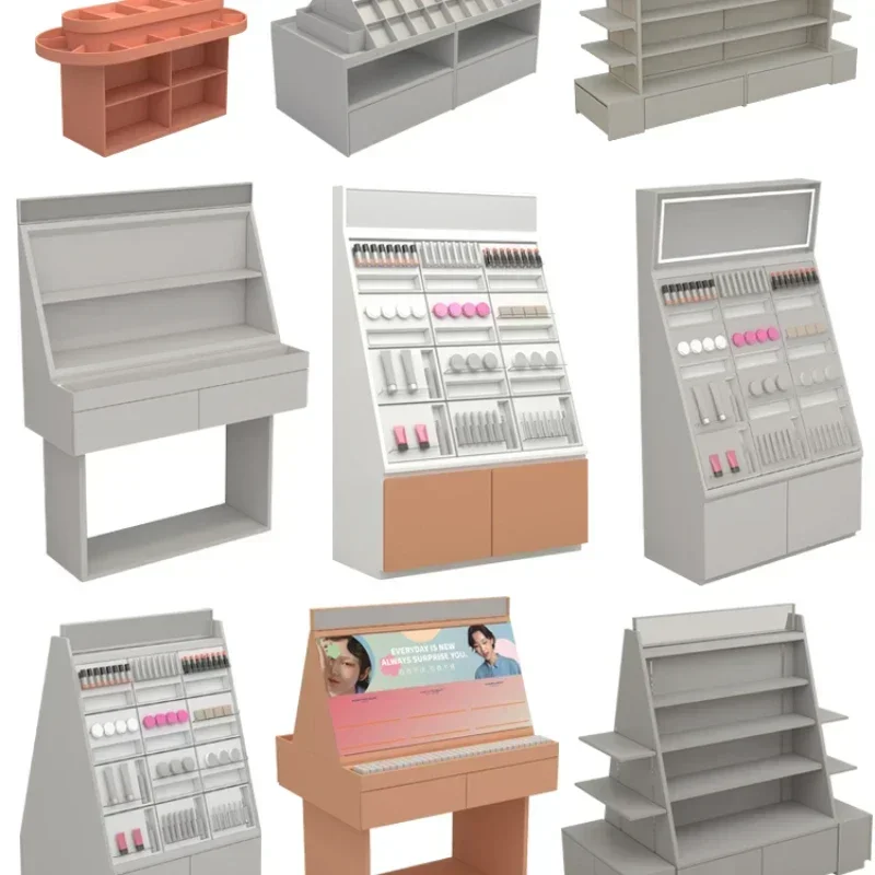 

mask live makeup cabinet, acrylic eyebrow pencil, lipstick display rack, cosmetics display cabinet with light Hot sales