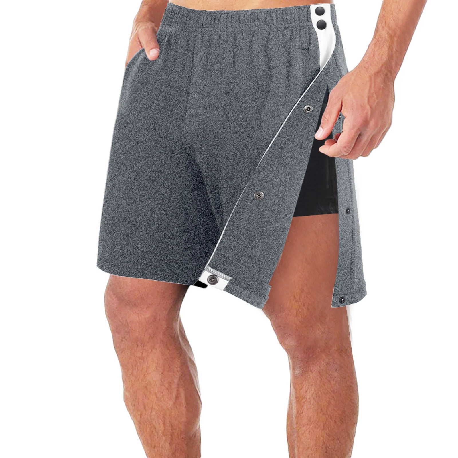 Basketball Side Full-breasted Men's Pants Shorts Trend Loose Casual Sports Spring And Summer Training Pants Casual Versatile