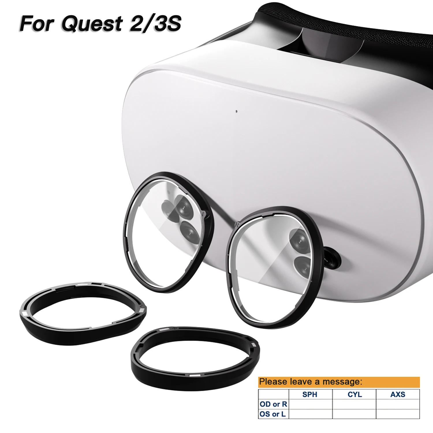 High Quality Magnetic Lens For Meta Quest 2/Quest 3S Accessories，VR Glasses Myopia Hyperopia Astigmatism Anti-Blue Glare Lenses