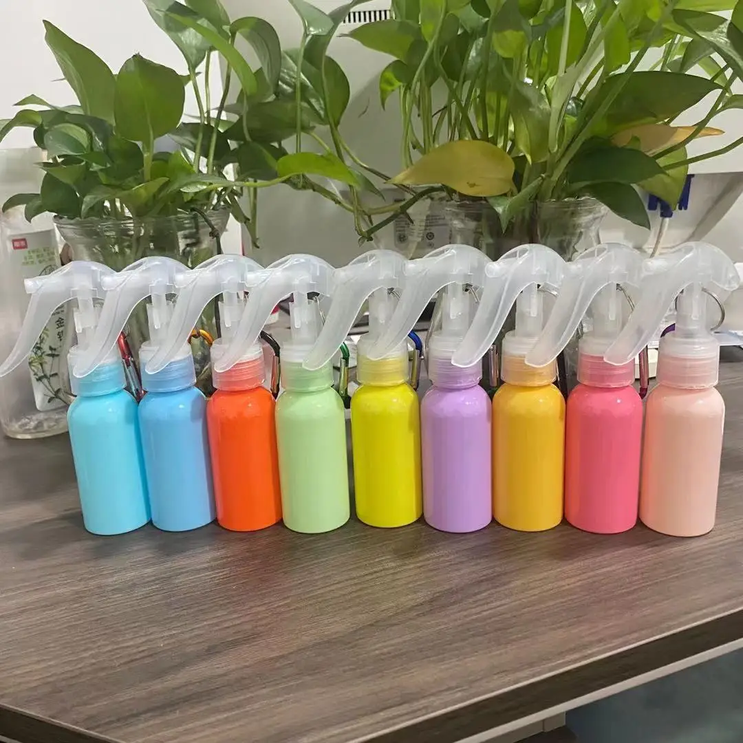 1pc 60ml Macaron Color Portable Spray Bottle Refillable Containers Hand Sanitizer Travel Holder Keychain Carrier Empty Bottle