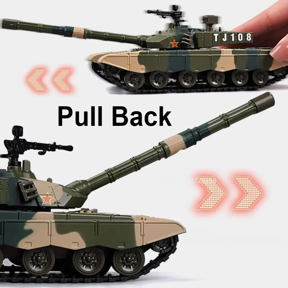 1:32 スケール合金 ZTZ-99 T99A 戦車モデルおもちゃ金属ダイキャスト軍用車両サウンドライトプルバックゴムトラック子供のためのギフト