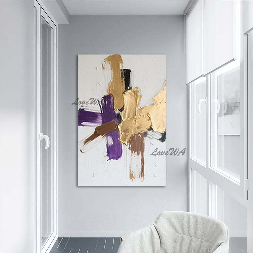 لوحة قماشية، وصول جديد، صورة تجريدية، جدار فني مزخرف بتصميم كبير الحجم، بدون إطار، ديكور غرفة المعيشة الفاخرة #4