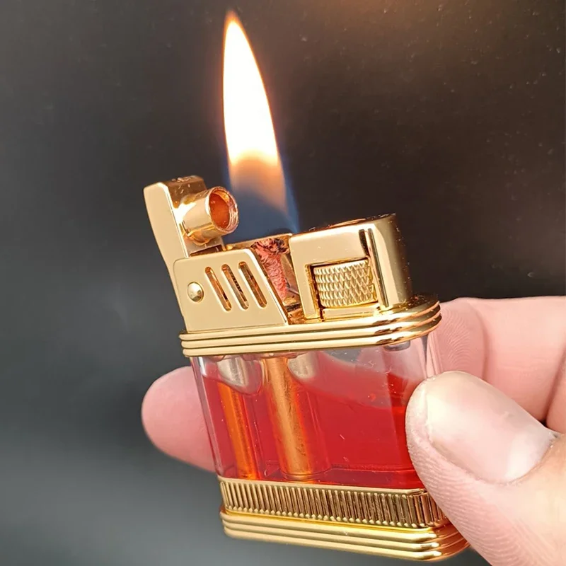 2024 New Zorro with Transparent Oil Tank Kerosene Lighter Windproof Waterproof Creative Retro Metal Lighter One-button Ignition