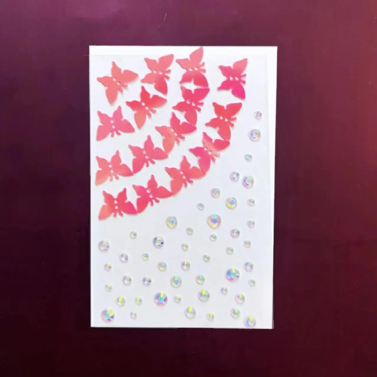 3D Acrylic Diamond Stickers Butterfly Crystal Patch for Stage Makeup