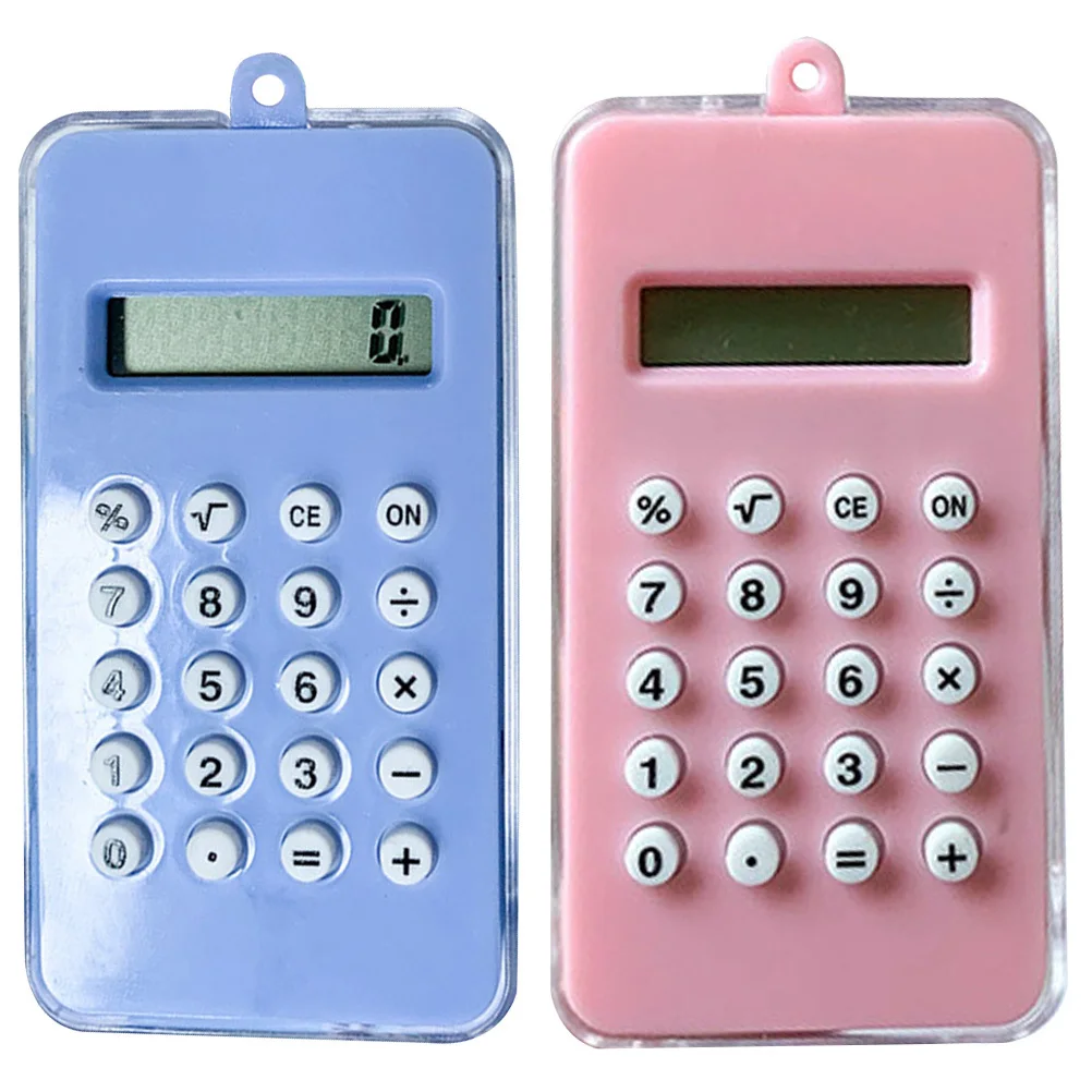 2 pezzi mini calcolatrice labirinto cartone animato design portatile tascabile strumento matematico per bambini studenti regalo divertente leggero