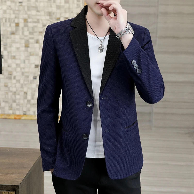 

2023 New Men's Fashion Blazer Coat Trend Handsome Business High-end Slim-fit Korean Version of Leisure Boutique Blazer Coat Top