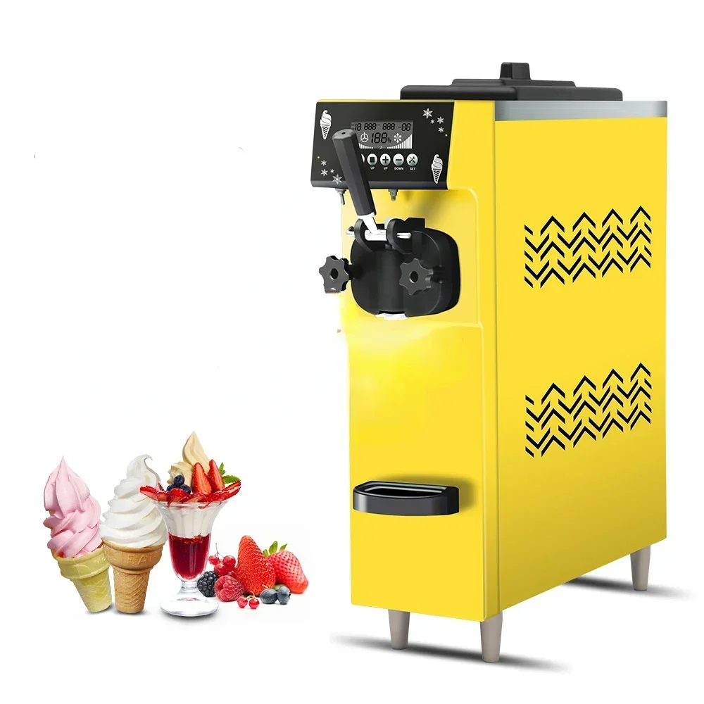 Wholesale Popular Price LCD Display 4.5L Hopper Capacity Rainbow System Table Top Soft Serve Ice Cream Machine Hot sales
