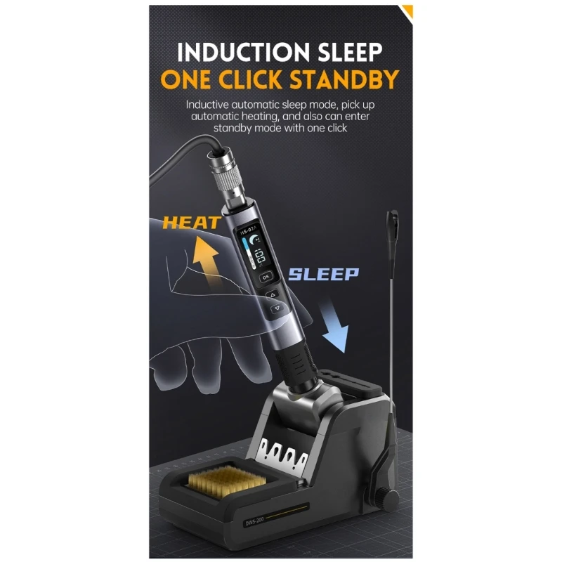 Bộ mỏ hàn điều chỉnh công suất hiệu quả Công suất 100W Màn hình 0,96in HS-02A