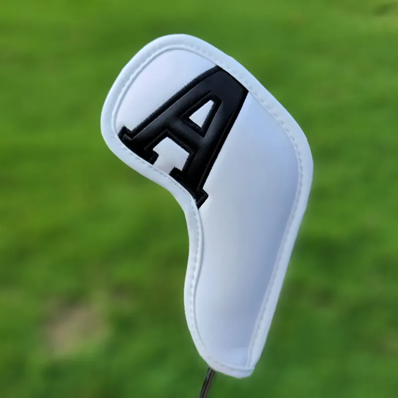 Magnetic Closure Golf Iron Head Cover Set 10Pcs,Iron Cover Number 3-9 ASP,Gradients Colorful,White,7Pcs Wedge or Single