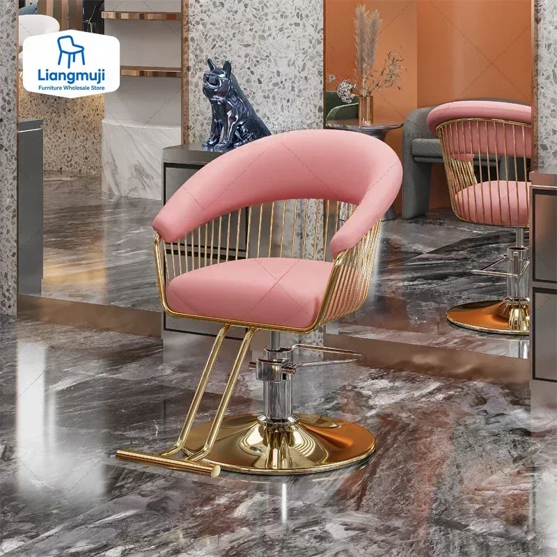 

Vanity Aesthetic Luxury Barber Chairs Swivel Lifting Barber Accessories Hairdressing Chair Reclining Kappers Stoelen Furniture