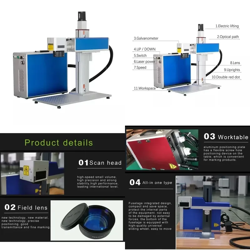 Factory Price 20w 60w 100w Fiber Cutting Machines Metal Ring Jewelry Fiber Marking Machine for Nameplate Steel