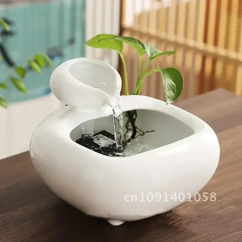 

Drinker for Cats Ceramic Pet Water Fountain Indoor Decor Dog Drinking Bowls Desktop Waterfall Automatic Dog Bowl Cat Accessories