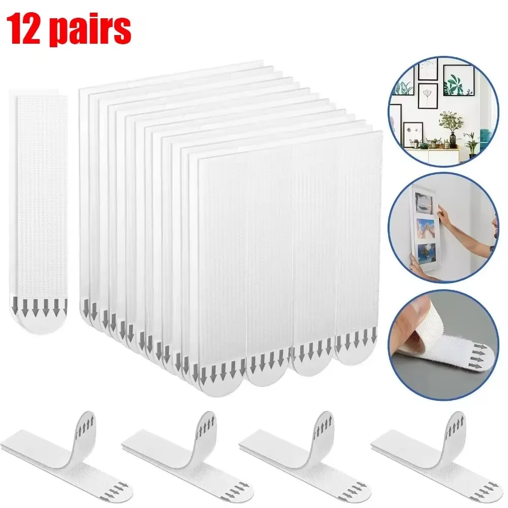 Punch-Free Frame Tape Strips Assorted Mounting Self Adhesive Picture Frame Fixed Poster Wall Hook Decorate Fixing Wall Hanger