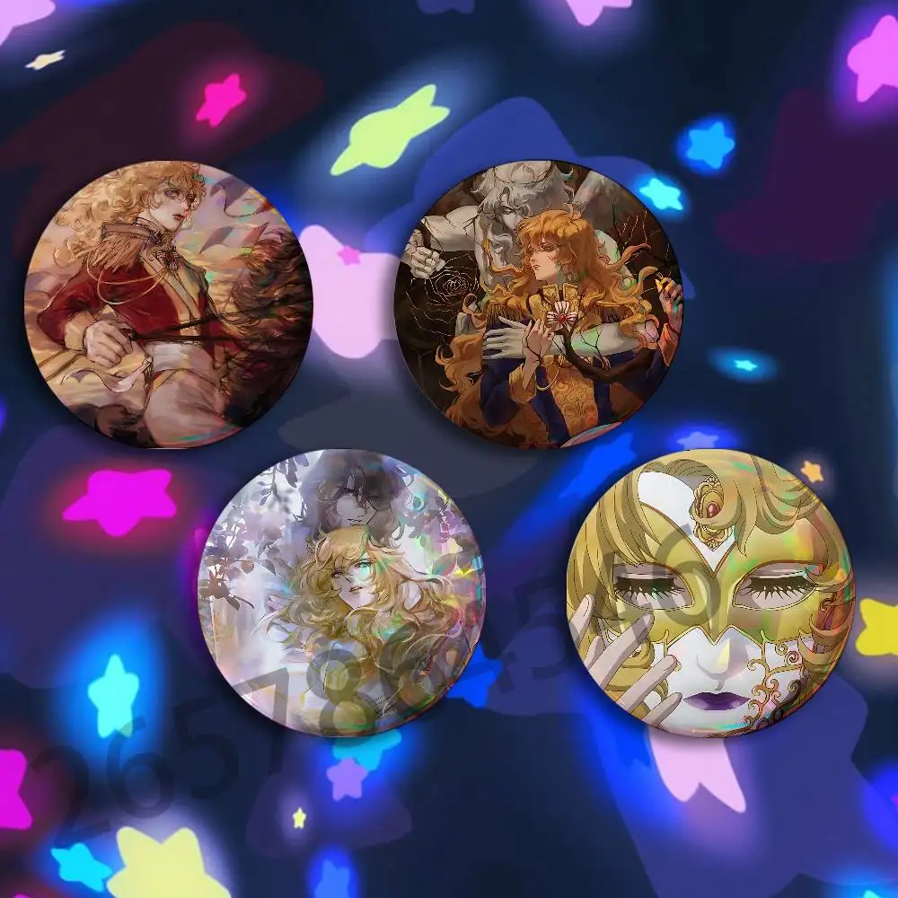 L-Lady Oscar Rose of Versailles Badges 25 32 44 58 75 mm Round Customizable Wholesale Fan goods Self-made fan freebies TH