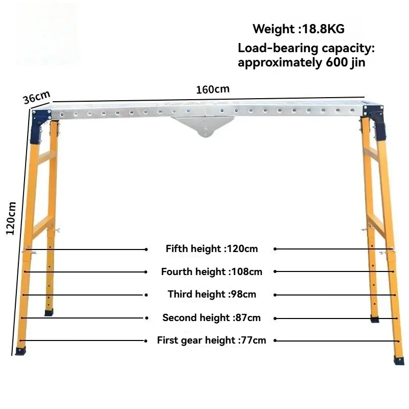 Heavy-duty steel workbench, mobile scaffolding, folding welding workbench Suitable for decoration and construction projects