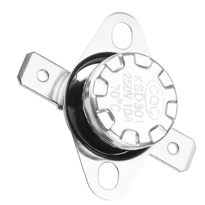 【¡Venta flash!】Palo a presión 10 piezas KSD301 70 ° C/158 ° F 10A normalmente cerrado N. C ajusta el interruptor de temperatura del termostato para microondas, más