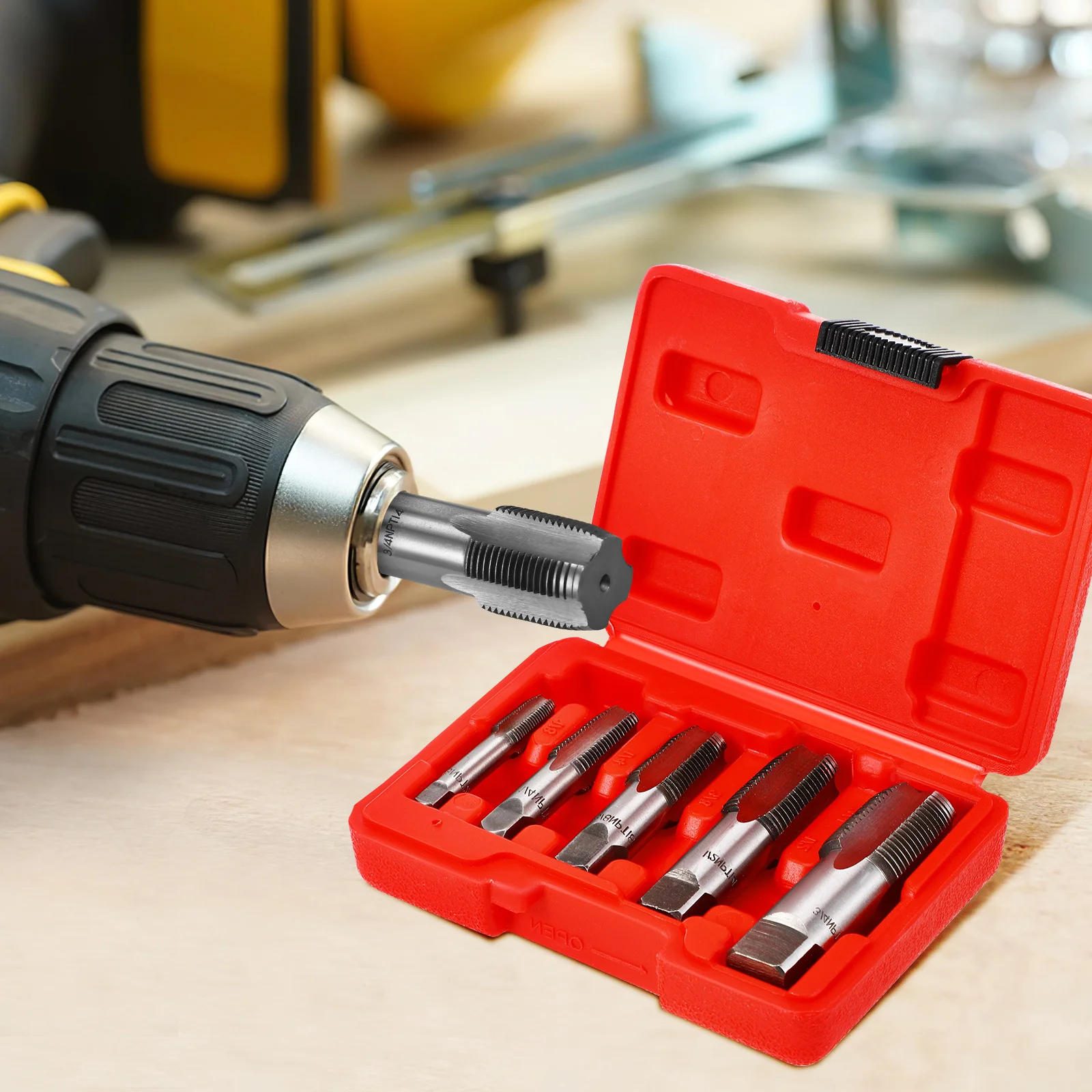 

5Pcs Npt Tap Set Carbon Steel Strong Pipe Thread Taps Multipurpose Threader Plumbing Repair Kit Npt Tap Set Threader