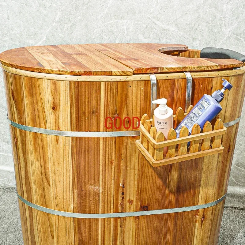 Balde de banho elevado ocupar uma área balde de banho adulto e criança, balde de banho de madeira maciça casa balde de fumigação de corpo inteiro