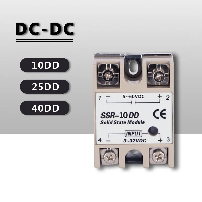 Rele 12V Relay Solid State SSR Module 5V 24Vdc Voltage 24V Relè Switch Relé 12 V 3V Reley Contactor Heatsink 40 DD 10A 40A DC