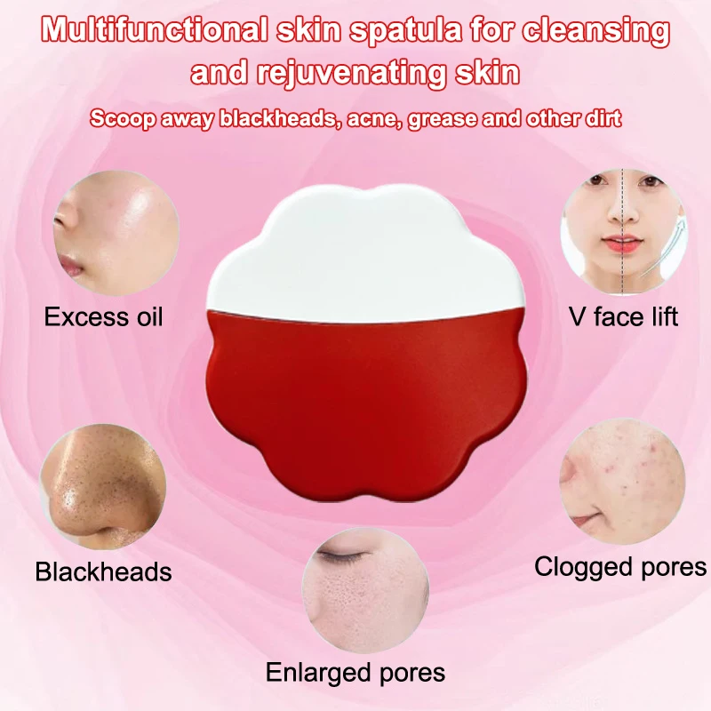 1Pcs Mini Skin Scrubber Portable Face Spatula Exfoliating Deep Clean Tool Blackhead Remover With Cover Pore Cleaner