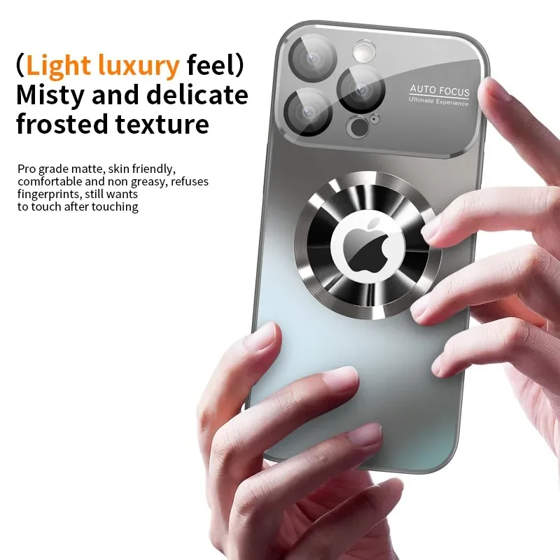 Neue Titan Metallic Luxus Matte Fall Für iPhone 17 16 15 14 13 12 11 Pro Max Für Magsafe Glas Objektiv kamera Schutz Abdeckung – Detail 5