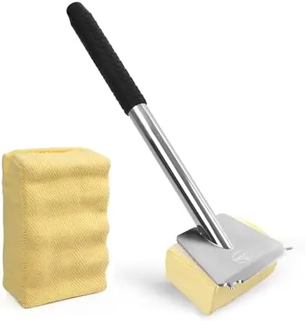 

Щетка для гриля BrightGrill из нержавеющей стали без щетины – с длинной ручкой, сменными насадками, безопасный очиститель для гриля и подарок для папы