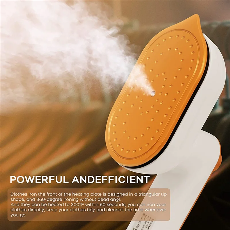Mini ferro a vapor portátil para roupas, 360 ° rotativo, portátil, rosa, UK Plug, casa e viagem