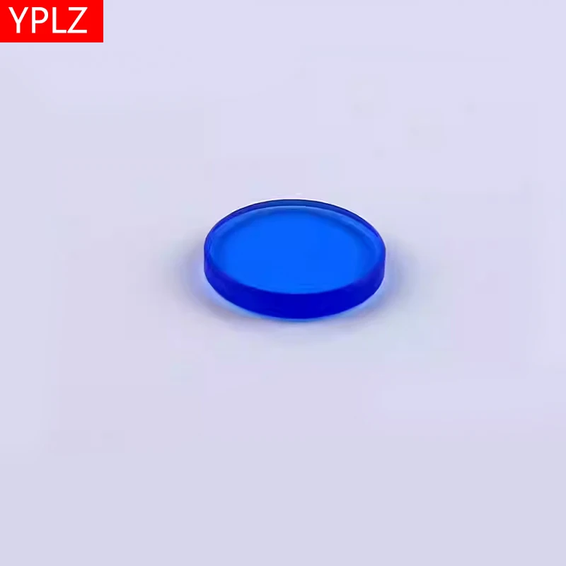 Colored optical glass optical cyan blue filter, cyan blue glass sheet transmitting blue light, circular cyan blue filter