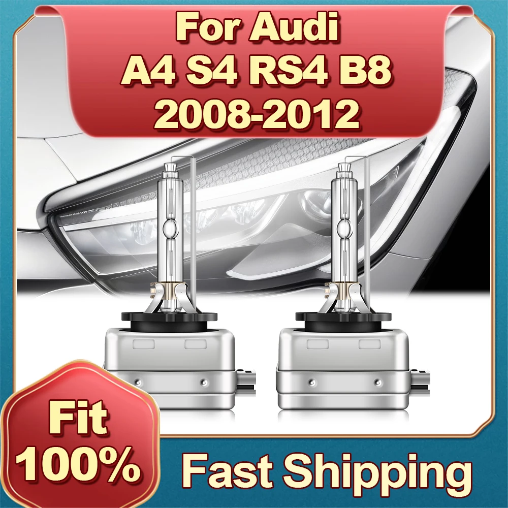 

2Pcs 35W D3S HID Xenon Lamp Car Headlight 6000K Replacement bulbs For Audi A4 S4 RS4 B8 2008 2009 2010 2011 2012